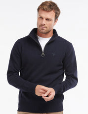 ESSENTIAL LAMBSWOOL HALF ZIP KNITTED JUMPER