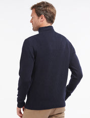 ESSENTIAL LAMBSWOOL HALF ZIP KNITTED JUMPER