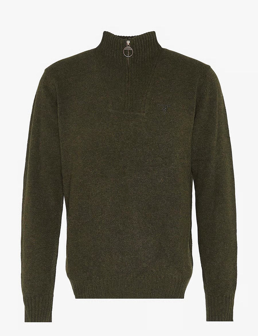 ESSENTIAL LAMBSWOOL HALF ZIP KNITTED JUMPER