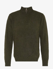 ESSENTIAL LAMBSWOOL HALF ZIP KNITTED JUMPER