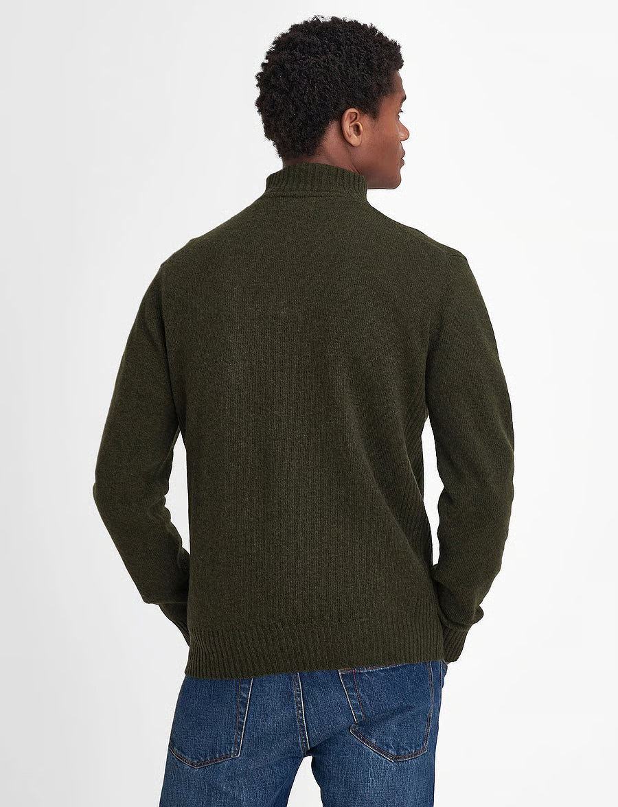 ESSENTIAL LAMBSWOOL HALF ZIP KNITTED JUMPER