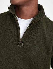 ESSENTIAL LAMBSWOOL HALF ZIP KNITTED JUMPER