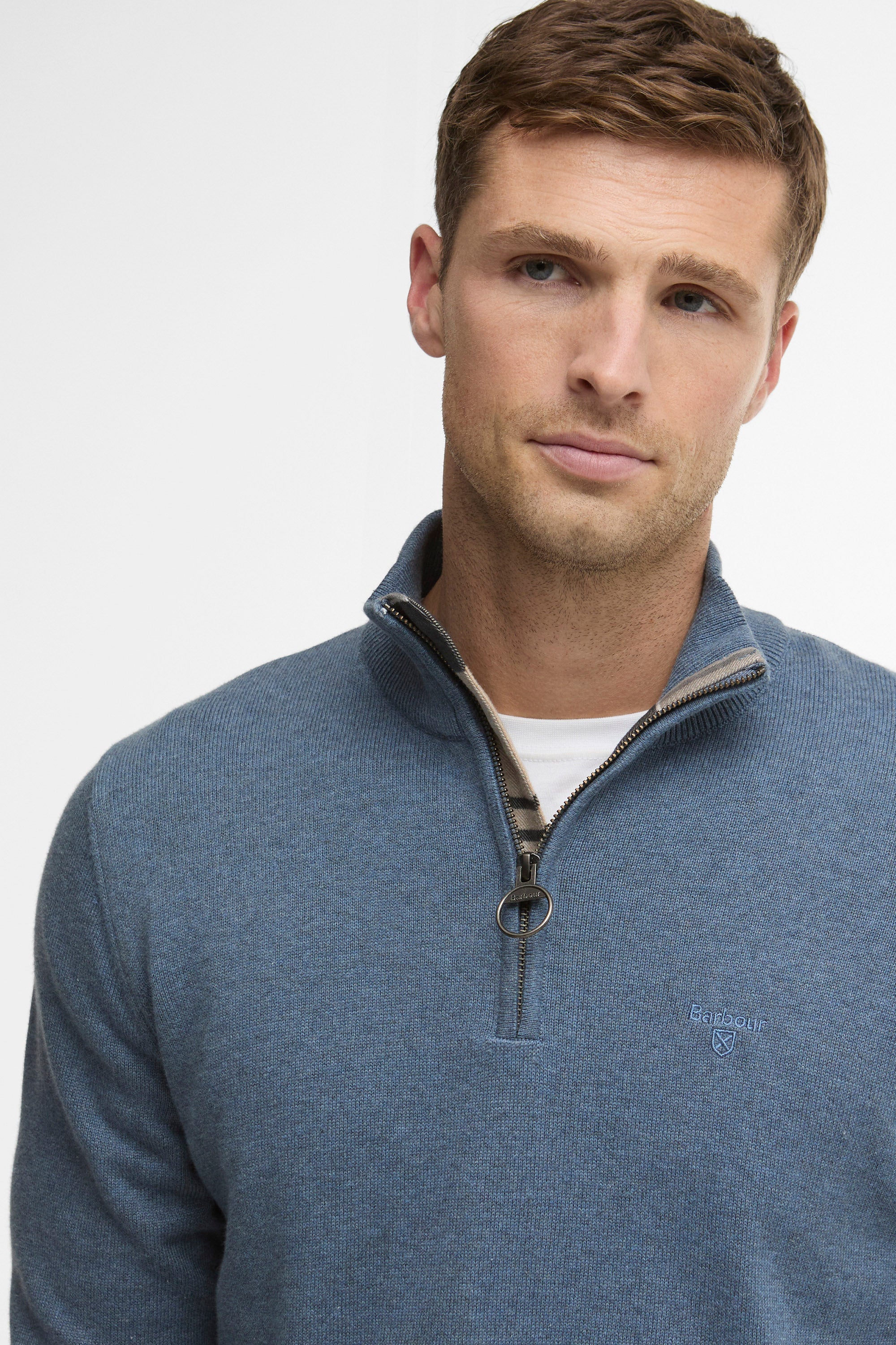 COTTON QUARTER-ZIP JUMPER