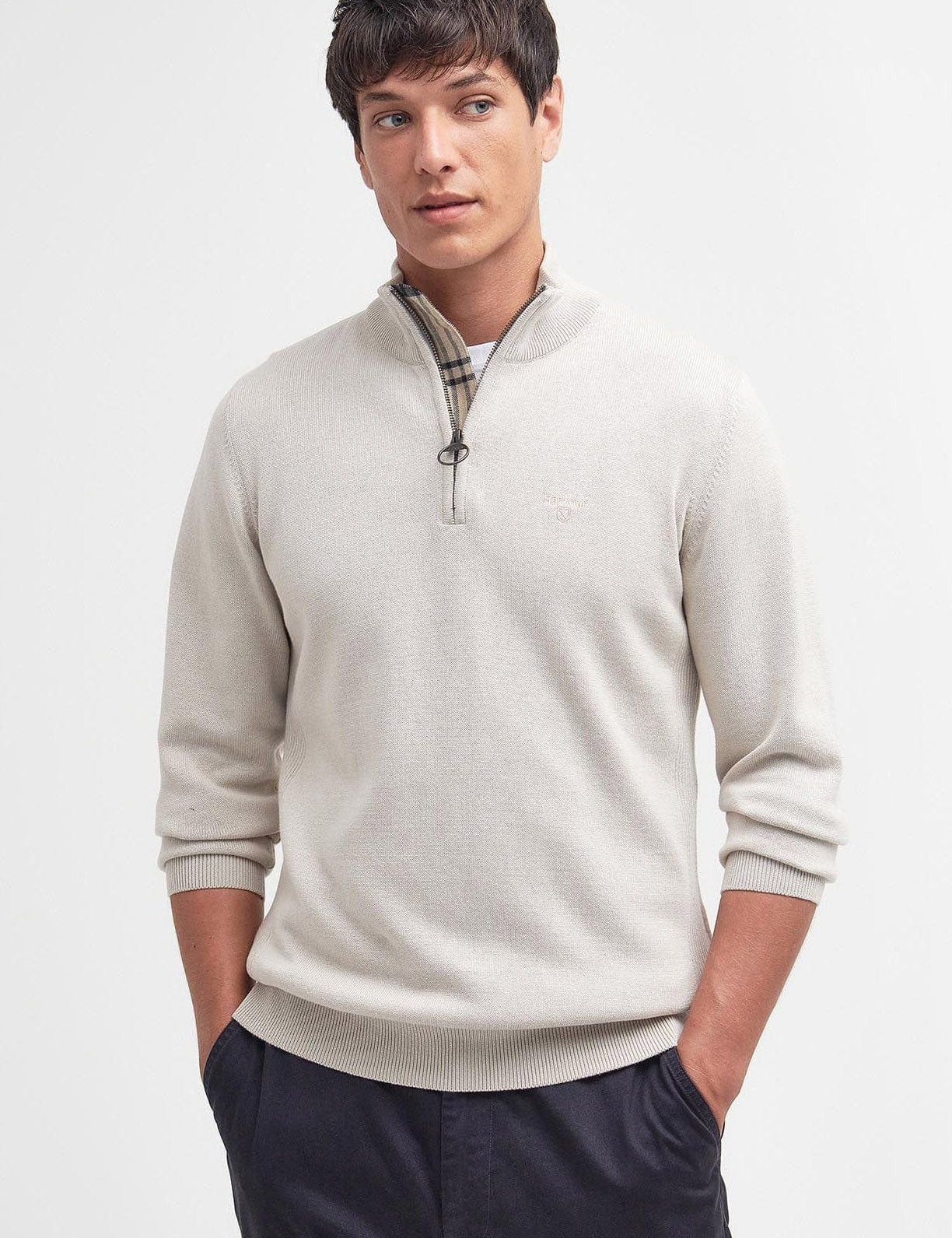 COTTON QUARTER-ZIP JUMPER
