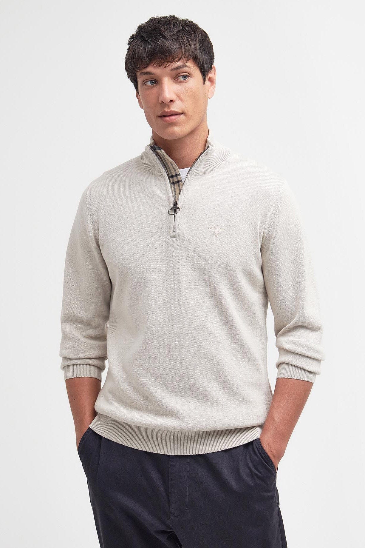 COTTON QUARTER-ZIP JUMPER