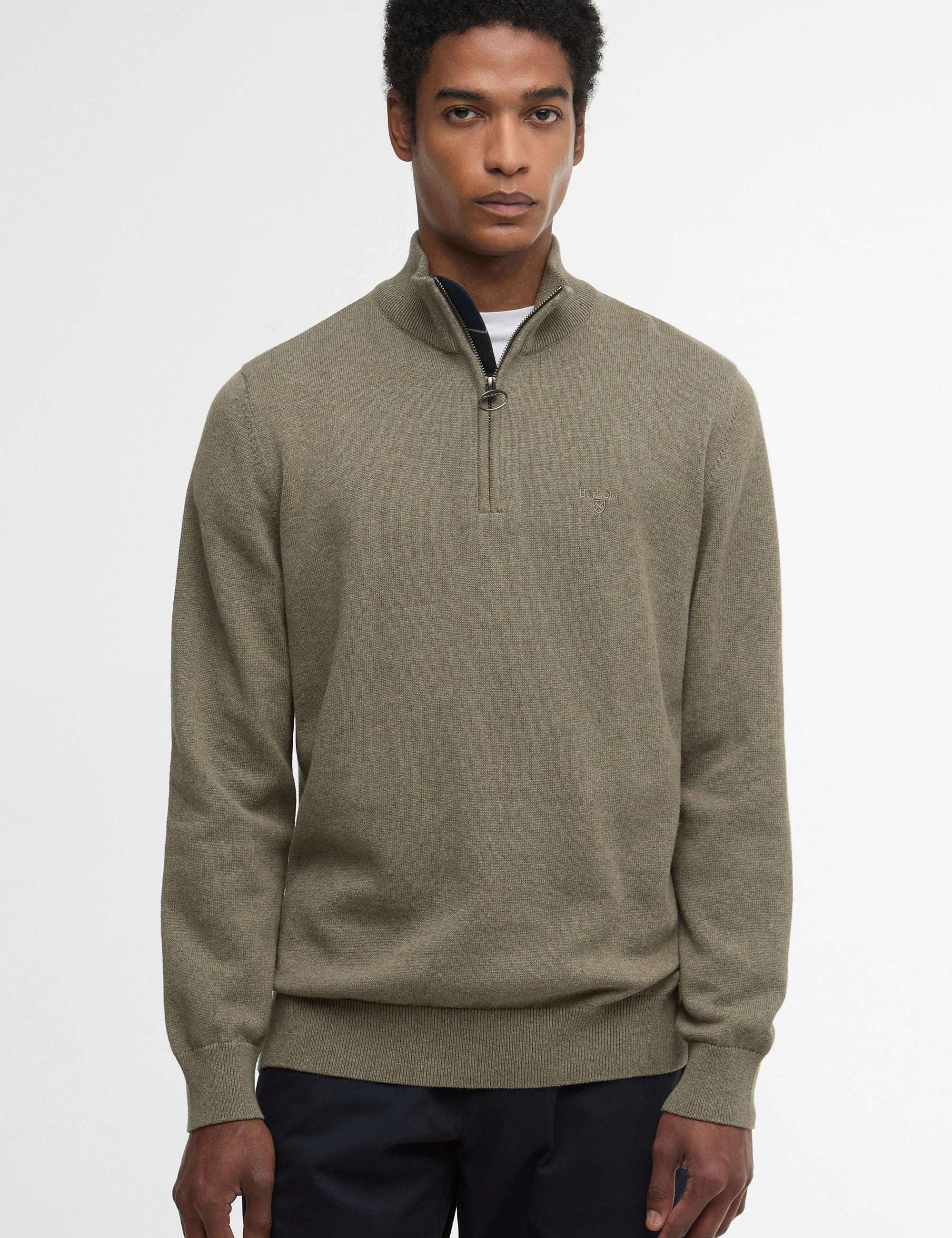 COTTON QUARTER-ZIP JUMPER