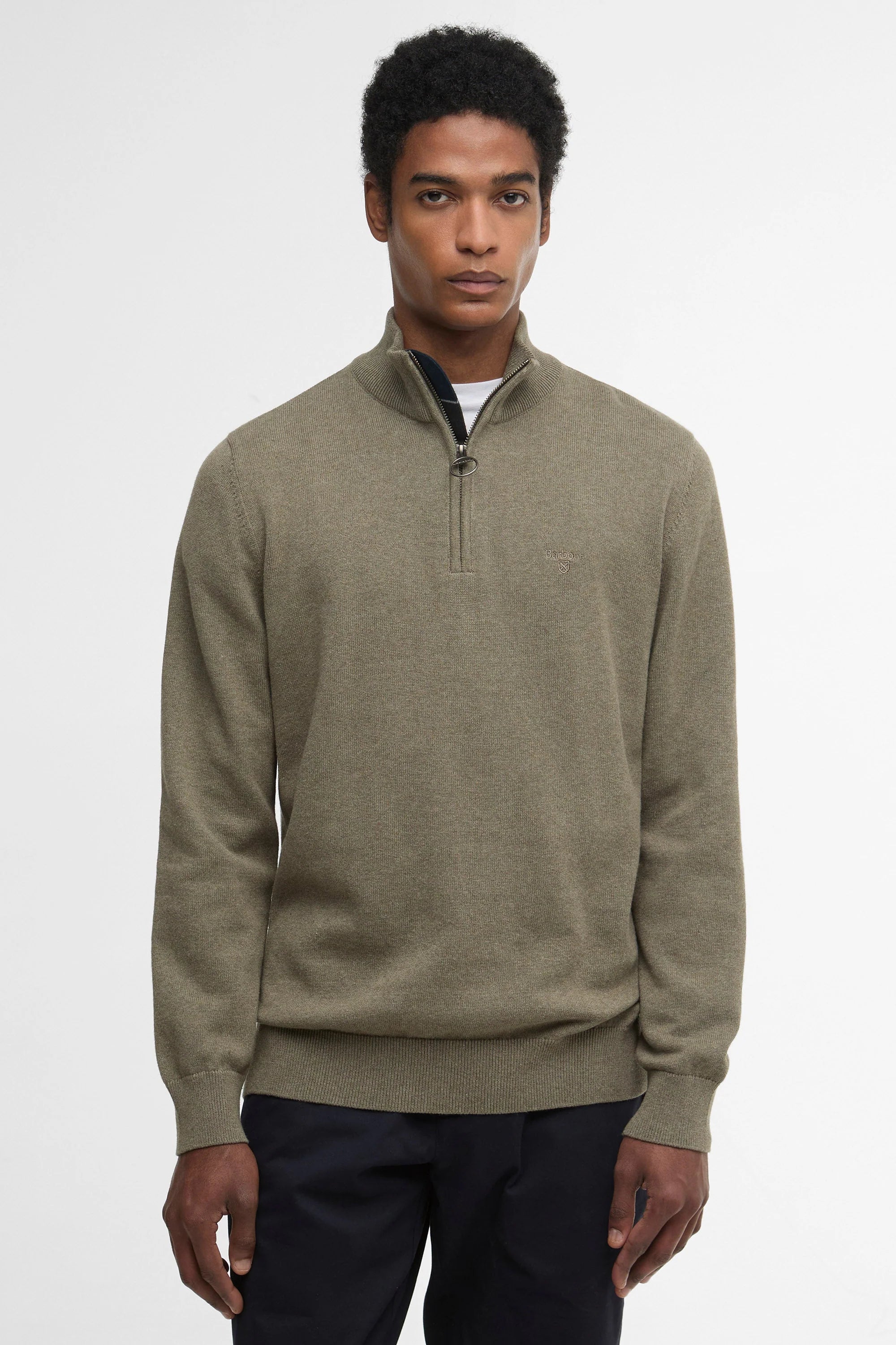 COTTON QUARTER-ZIP JUMPER