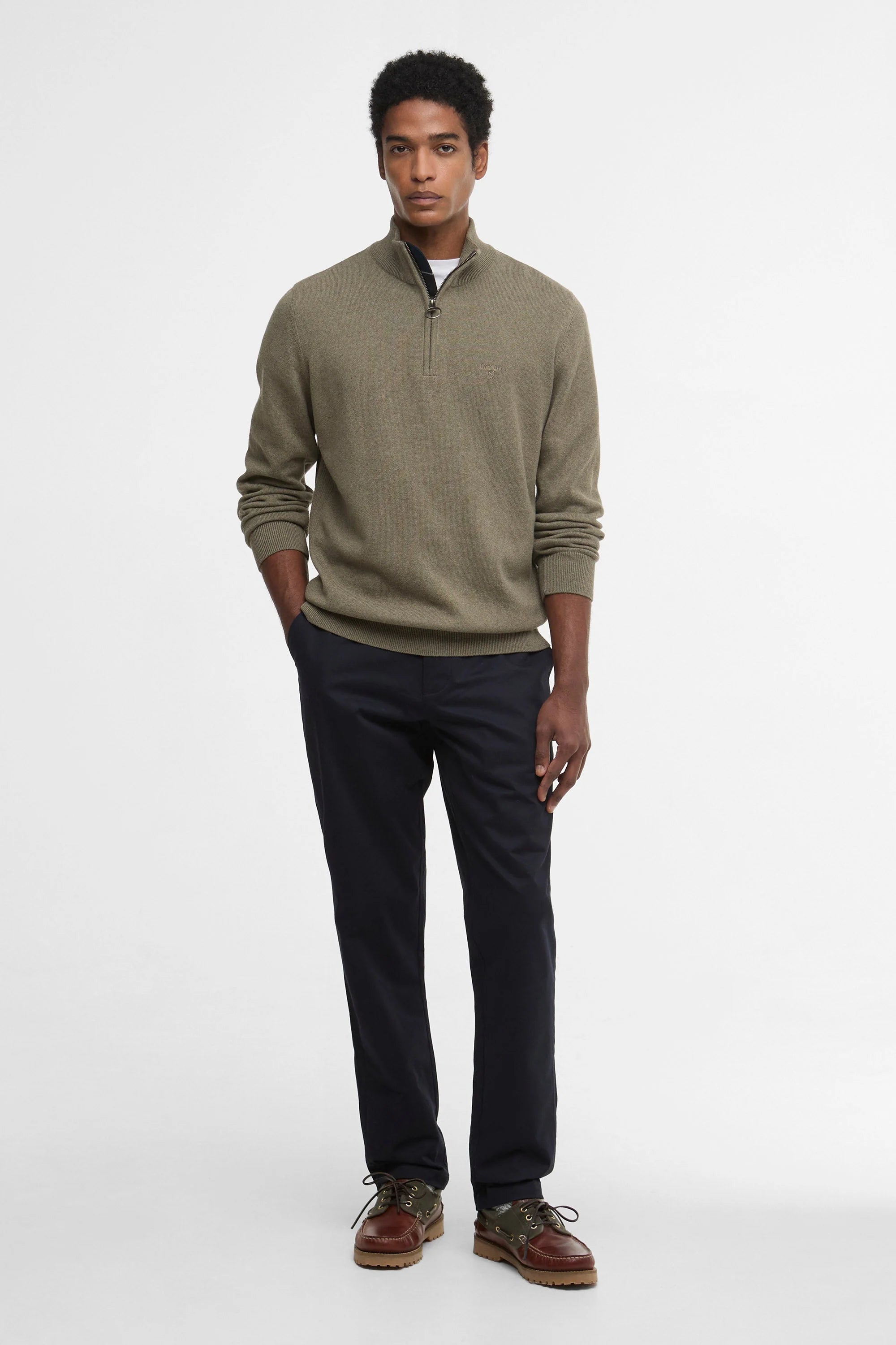 COTTON QUARTER-ZIP JUMPER