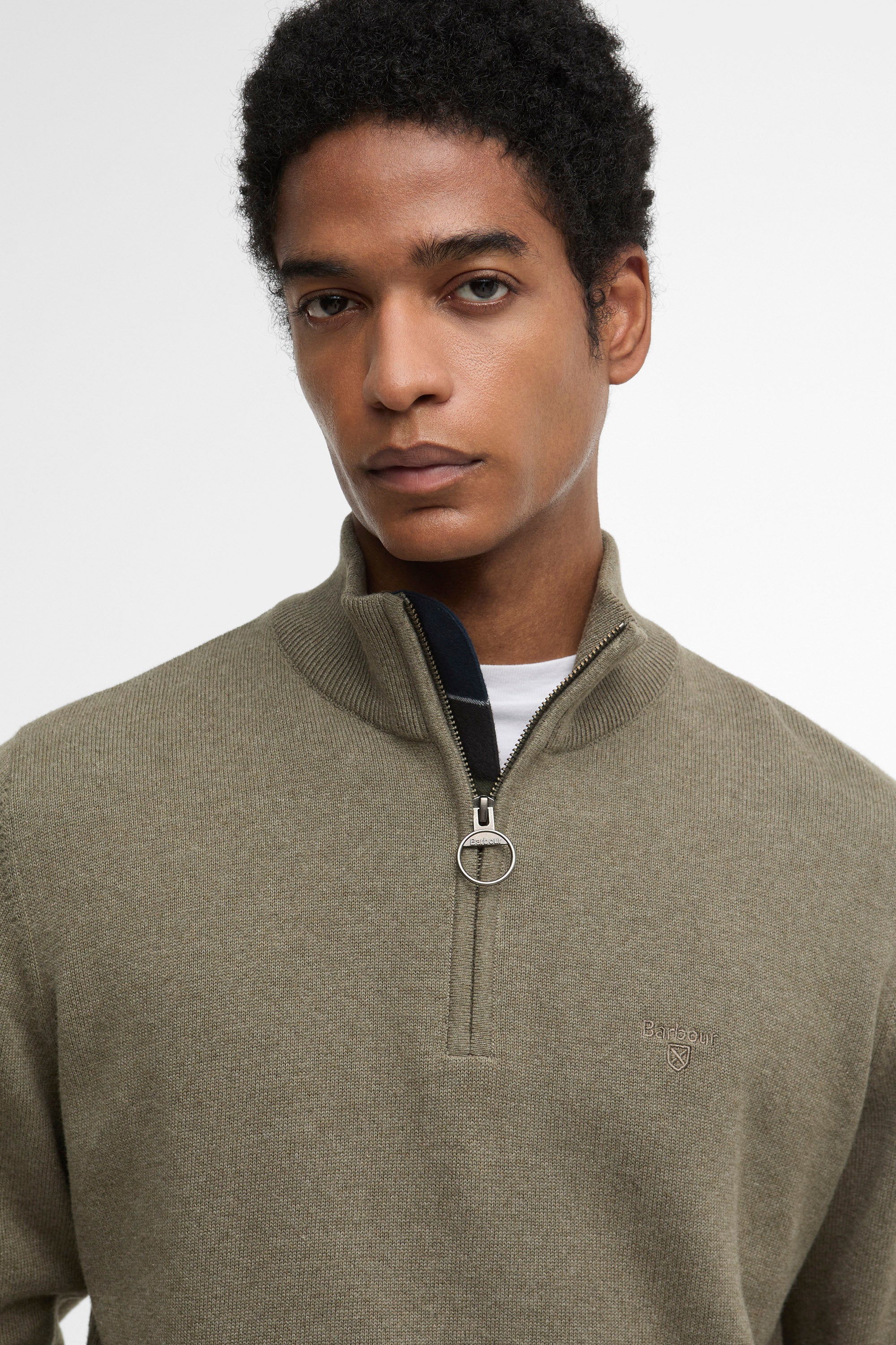 COTTON QUARTER-ZIP JUMPER