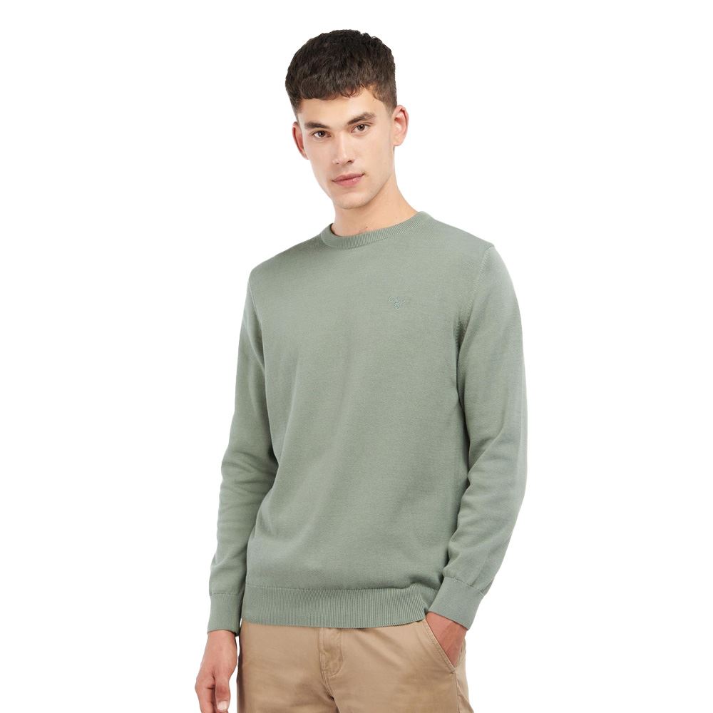 Barbour Pima Cotton Crew Neck Sweater – Agave Green