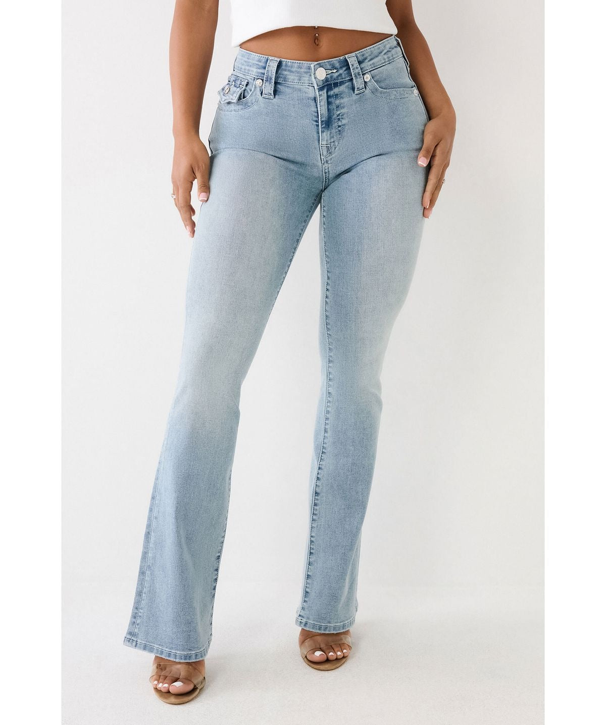 True Religion Becca Mid Rise Bootcut Flap Peak Spot