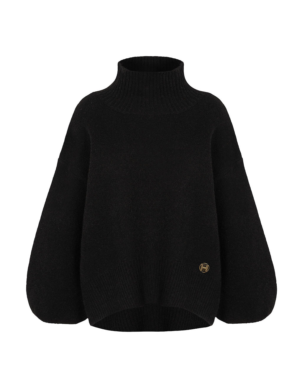 Hést Fam Patch Short Sweater Jet Black