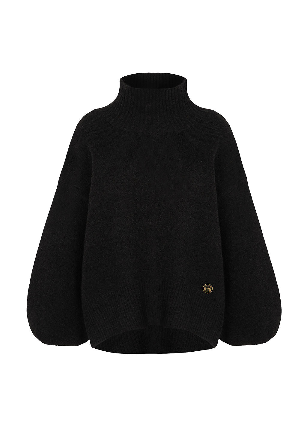 Hést Fam Patch Short Sweater Jet Black