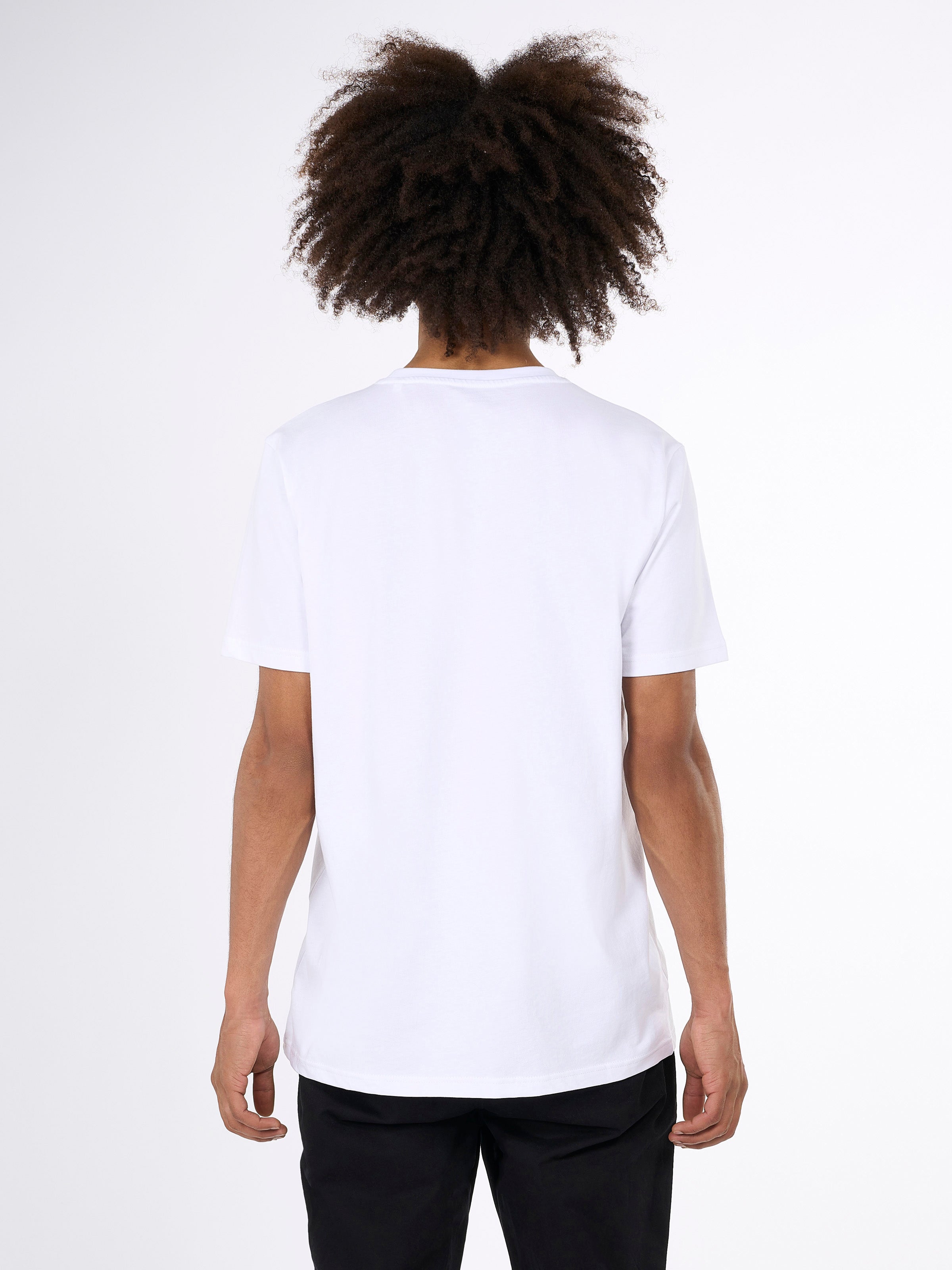 Knowledge Cotton Apparel Regular Trademark Chest Print T-shirt 1010 Bright White