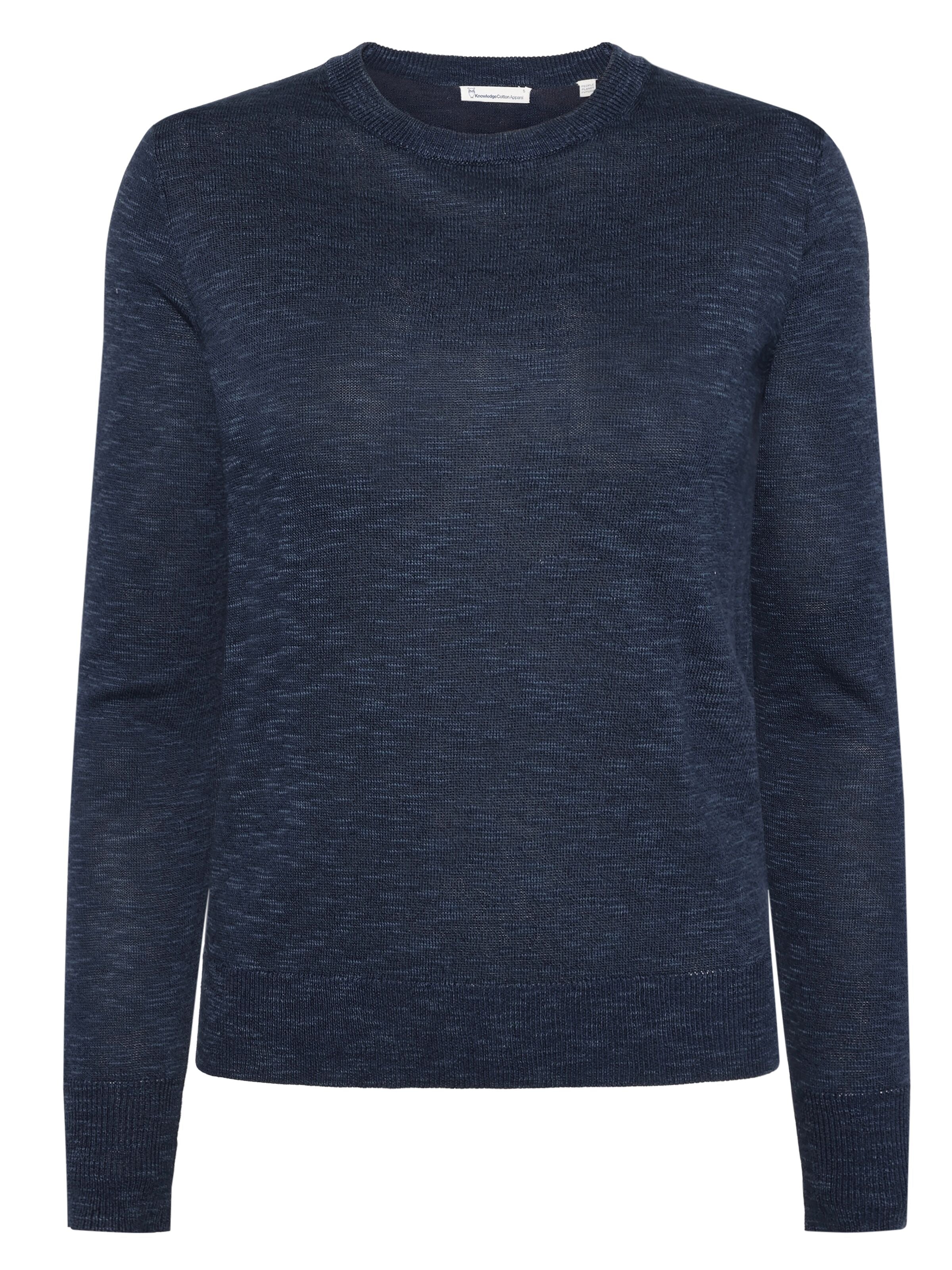 Knowledge Cotton Apparel Crew Neck Knit Tencel 1001 Total Eclipse