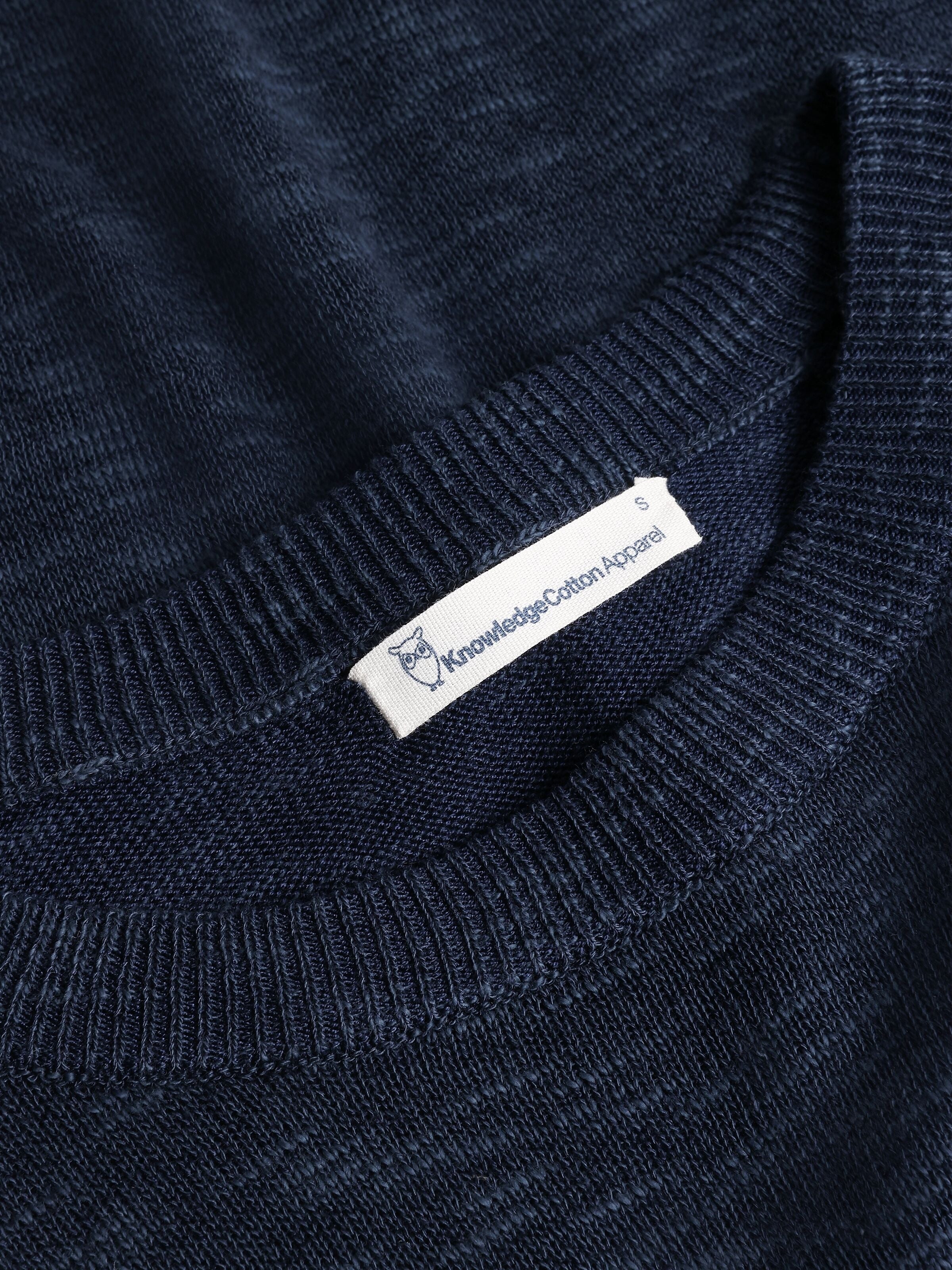 Knowledge Cotton Apparel Crew Neck Knit Tencel 1001 Total Eclipse