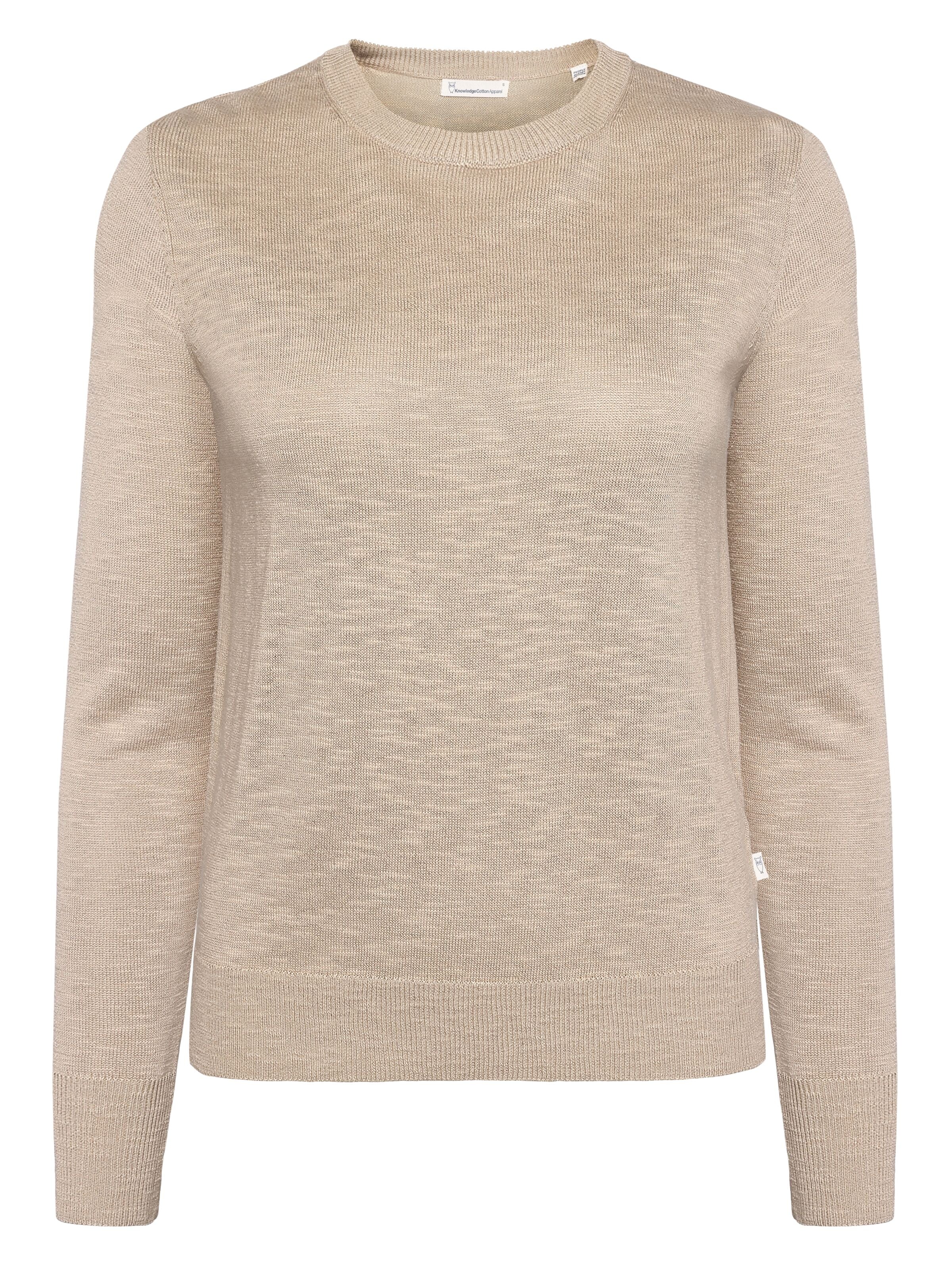 Knowledge Cotton Apparel Crew Neck Knit Tencel 1228 Light Feather Gray