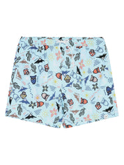 Knowledge Cotton Apparel Stretch AOP Swimshorts 9934 Light Blue