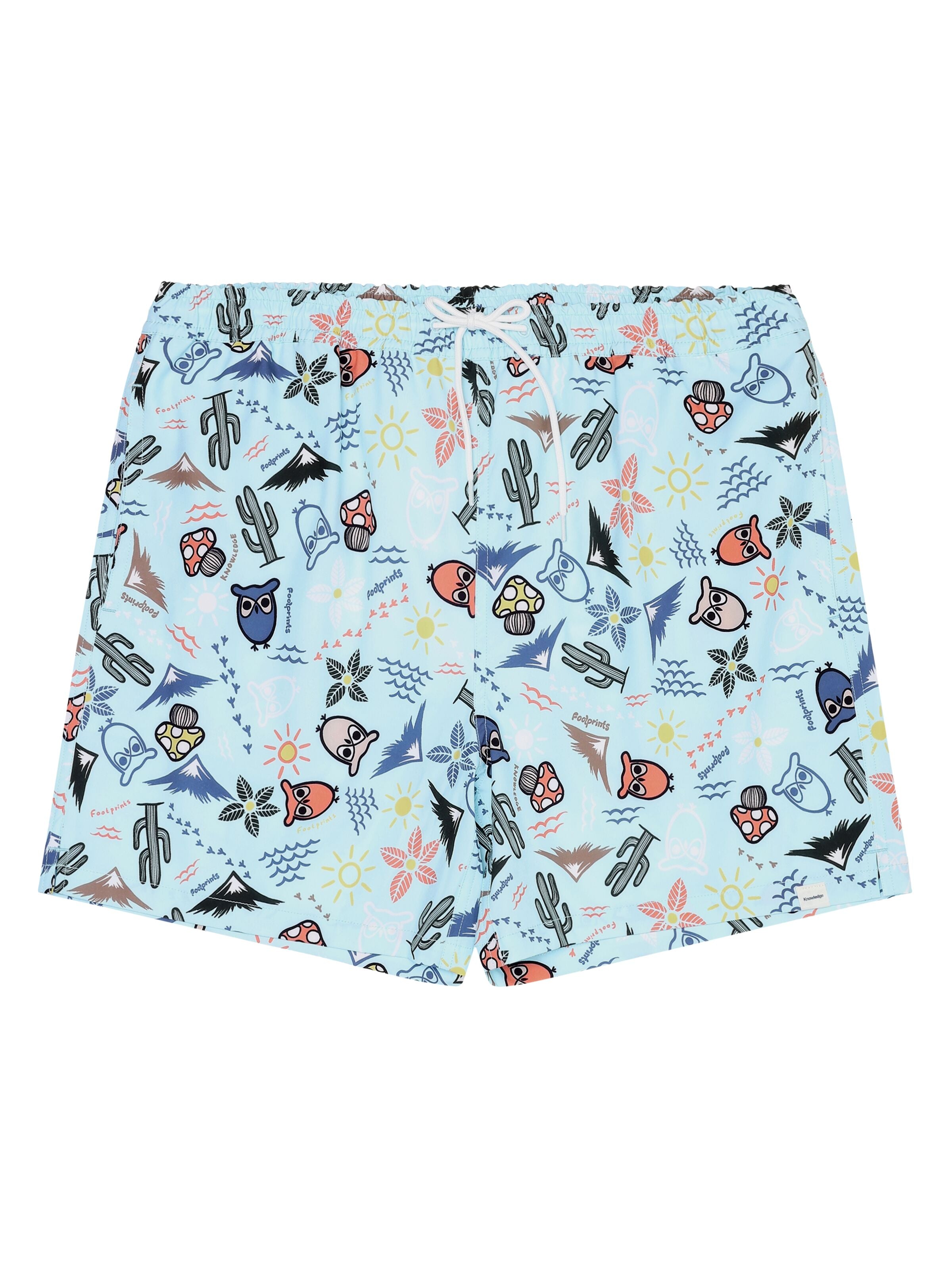 Knowledge Cotton Apparel Stretch AOP Swimshorts 9934 Light Blue