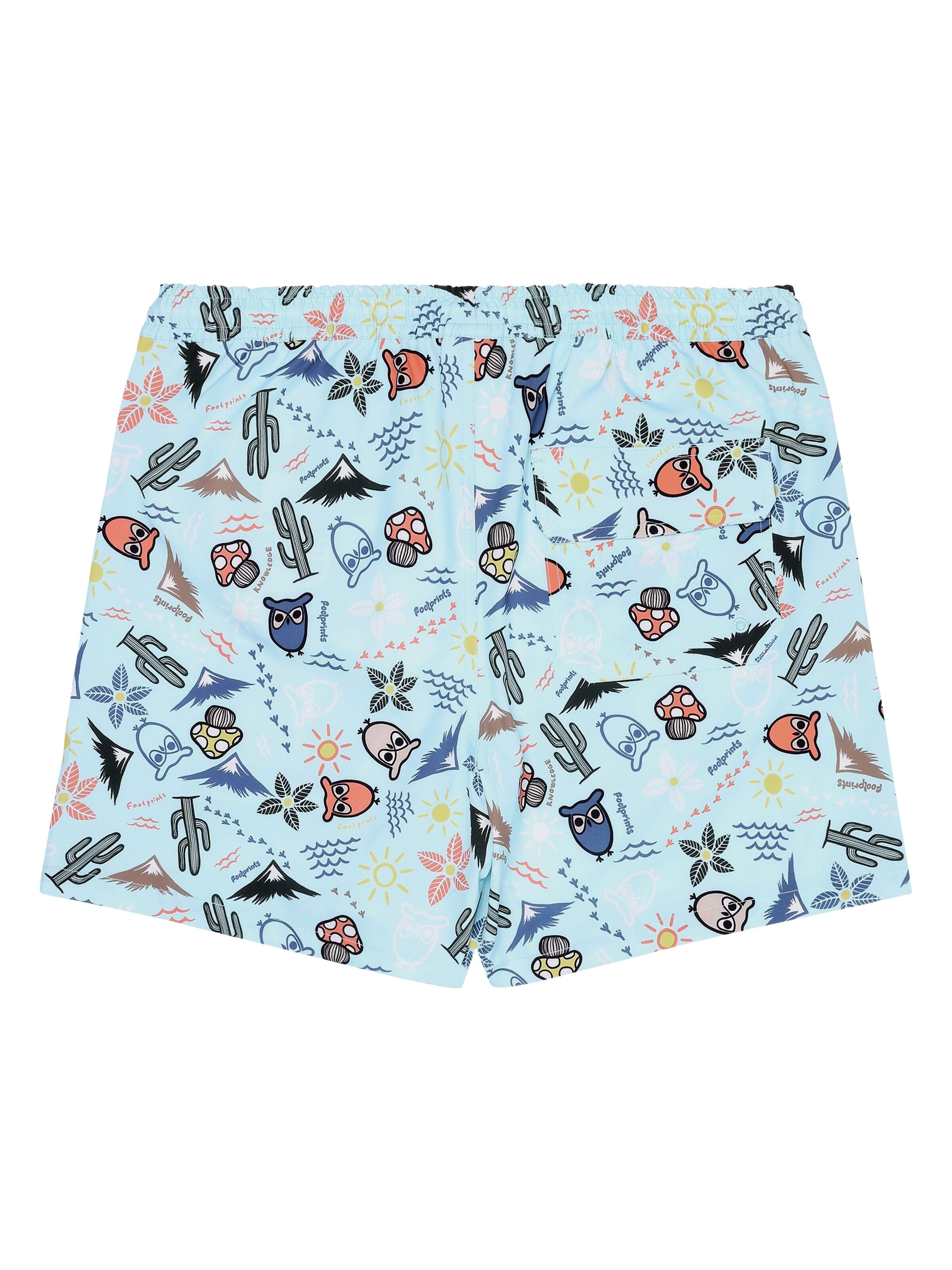 Knowledge Cotton Apparel Stretch AOP Swimshorts 9934 Light Blue
