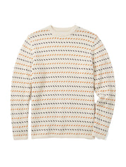 Knowledge Cotton Apparel Organic Cotton Jacquard Knit 1387 Egret