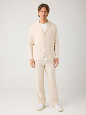 Knowledge Cotton Apparel Linen Blazer 1449 Yarndyed Light Feather Gray