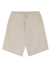 Knowledge Cotton Apparel Fig Loose Linen Shorts 1449 Yarndyed Light Feather Gray