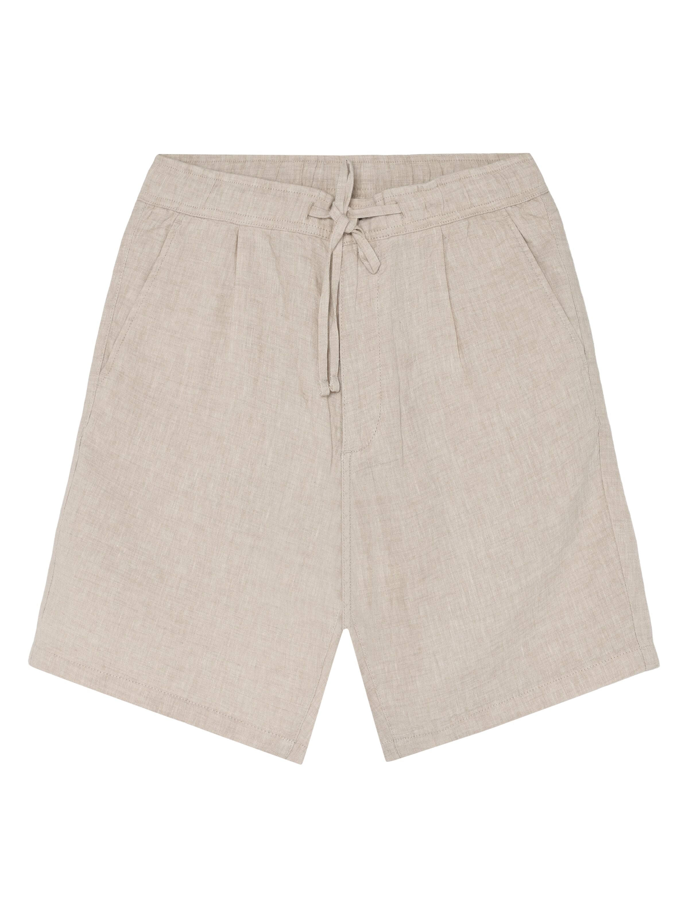 Knowledge Cotton Apparel Fig Loose Linen Shorts 1449 Yarndyed Light Feather Gray