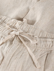 Knowledge Cotton Apparel Fig Loose Linen Shorts 1449 Yarndyed Light Feather Gray