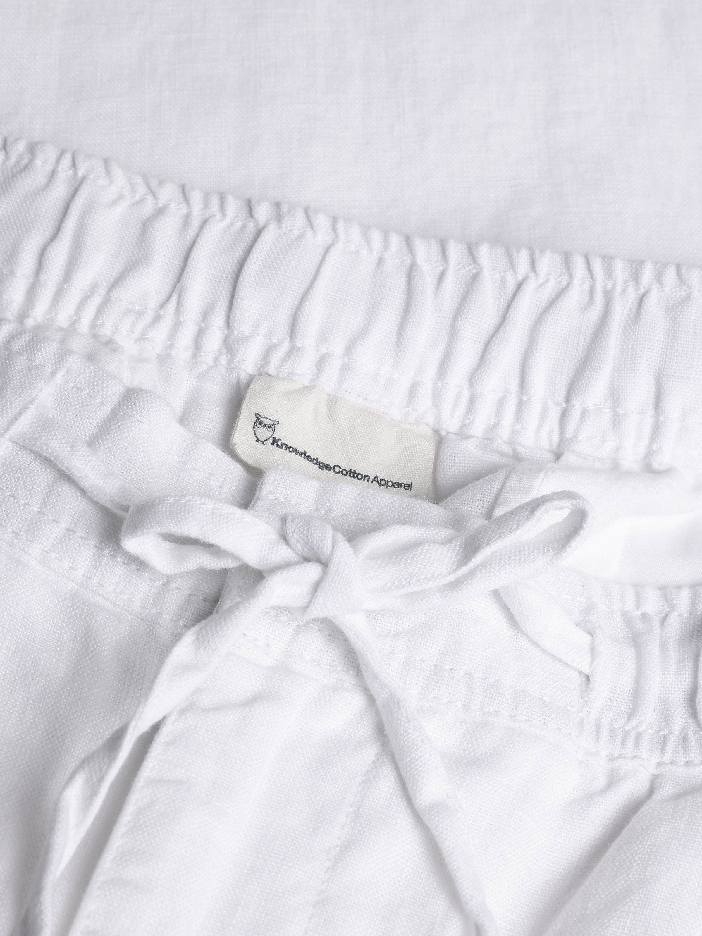 Knowledge Cotton Apparel Fig Loose Linen Pants 1010 Bright White