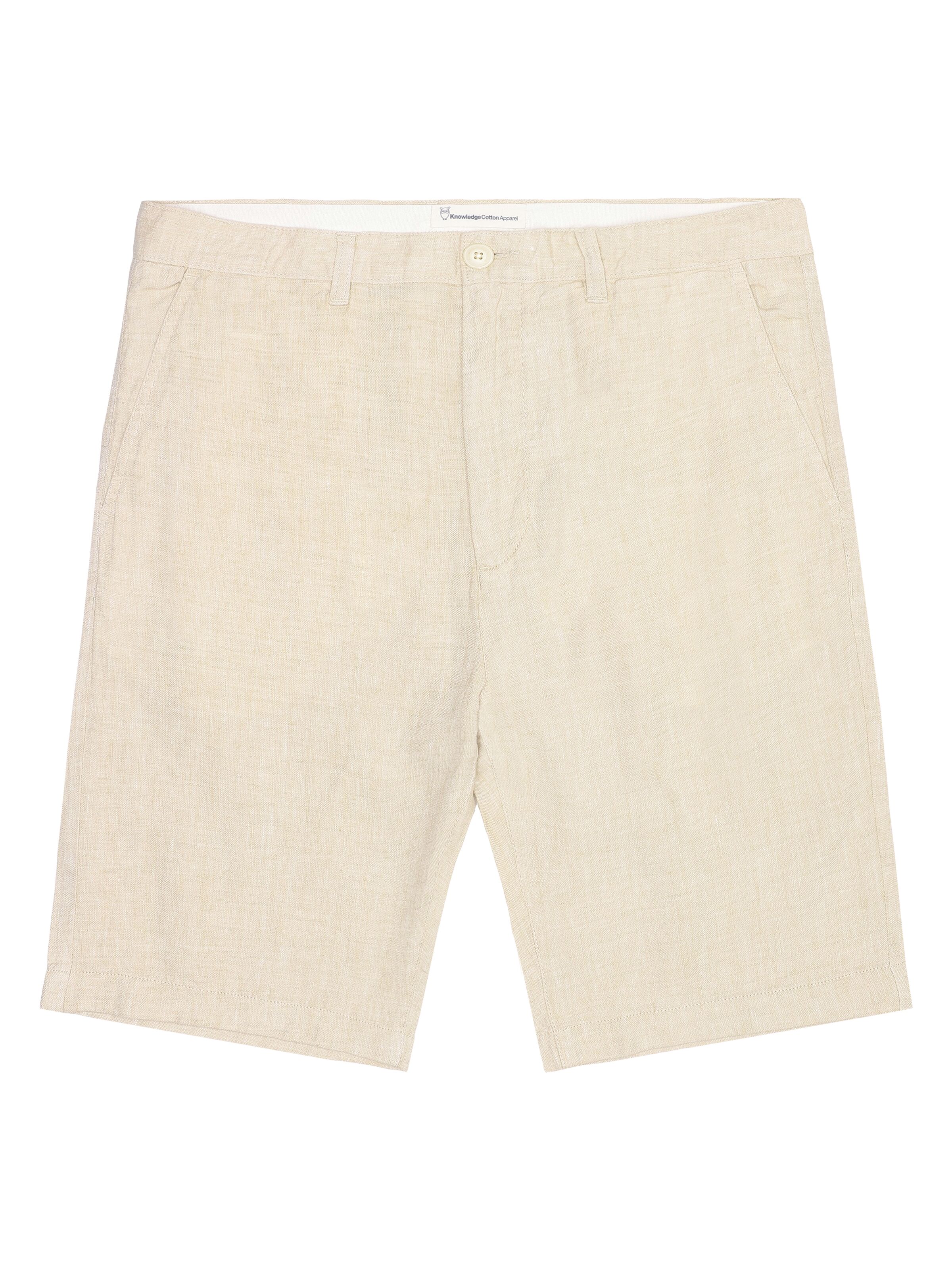 Knowledge Cotton Apparel Chuck Regular Linen Shorts 1449 Yarndyed Light Feather Gray
