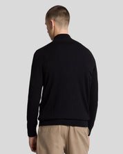 Lyle & Scott Cotton Merino Quarter Zip, Jet Black