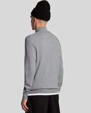 Lyle & Scott Cotton Merino Quarter Zip, Mid Grey Marl