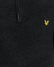 Lyle & Scott Lambswool Blend Quarter Zip Jumper, Jet Black Marl