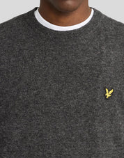 Lyle & Scott Lambswool Blend Crew Neck Jumper, Charcoal Marl