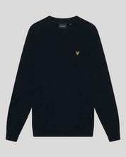 COTTON MERINO CREW NECK JUMPER DARK NAVY