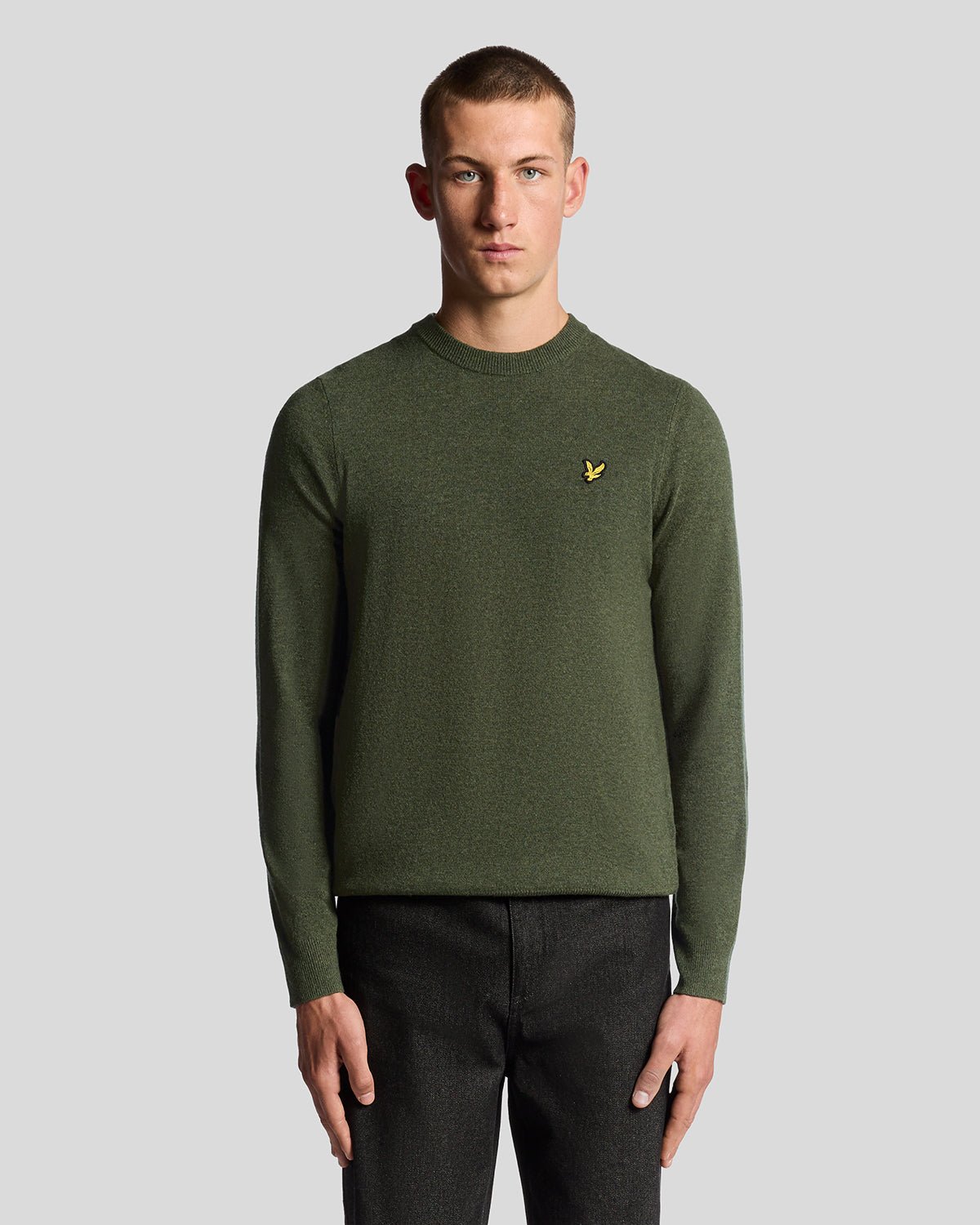 Lyle & Scott Lambswool Blend Crew Neck Jumper, Deep Depths Marl