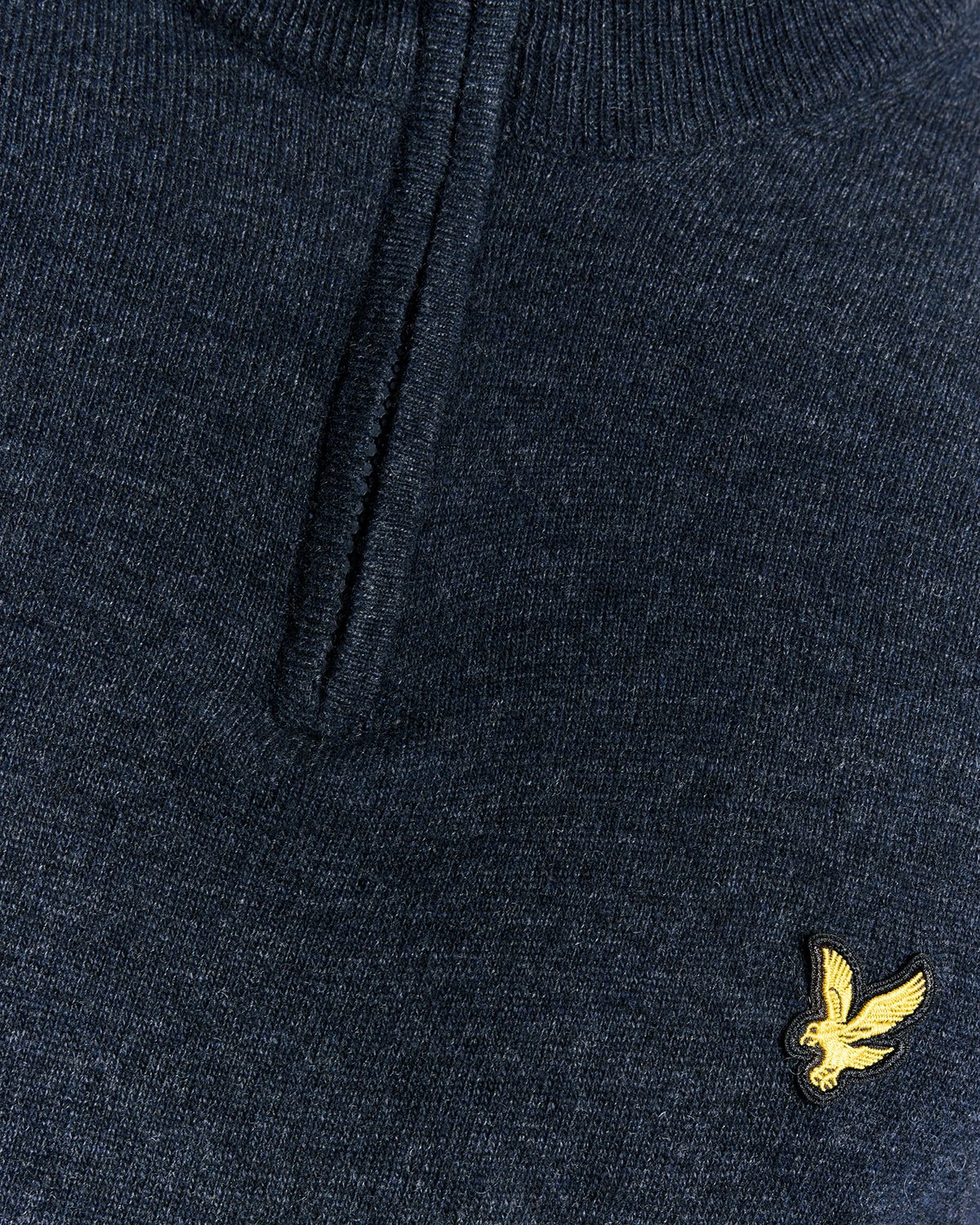 Lyle & Scott Lambswool Blend Quarter Zip Jumper, Dark Navy Marl