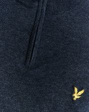 Lyle & Scott Lambswool Blend Quarter Zip Jumper, Dark Navy Marl