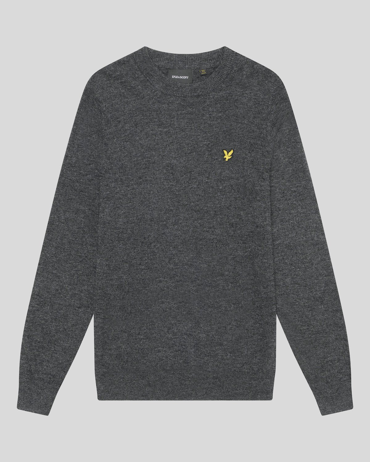 Lyle & Scott Lambswool Blend Crew Neck Jumper, Charcoal Marl