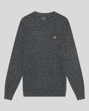 Lyle & Scott Lambswool Blend Crew Neck Jumper, Charcoal Marl