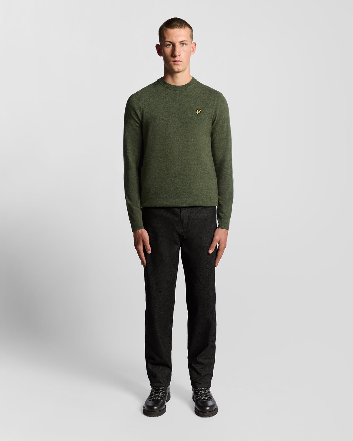 Lyle & Scott Lambswool Blend Crew Neck Jumper, Deep Depths Marl