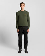 Lyle & Scott Lambswool Blend Crew Neck Jumper, Deep Depths Marl