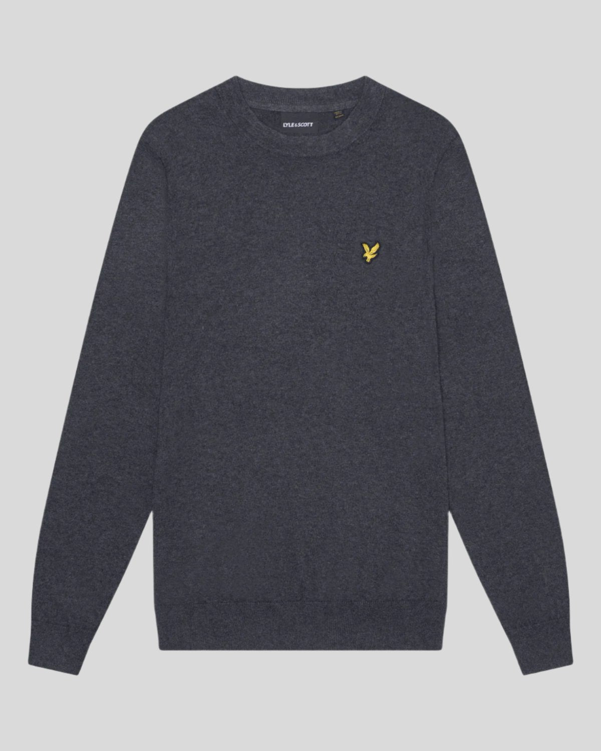 COTTON MERINO CREW NECK JUMPER CHARCOAL MARL