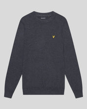 COTTON MERINO CREW NECK JUMPER CHARCOAL MARL