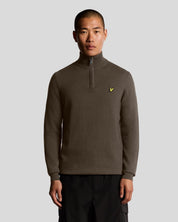 COTTON MERINO QUARTER ZIP ESPRESSO