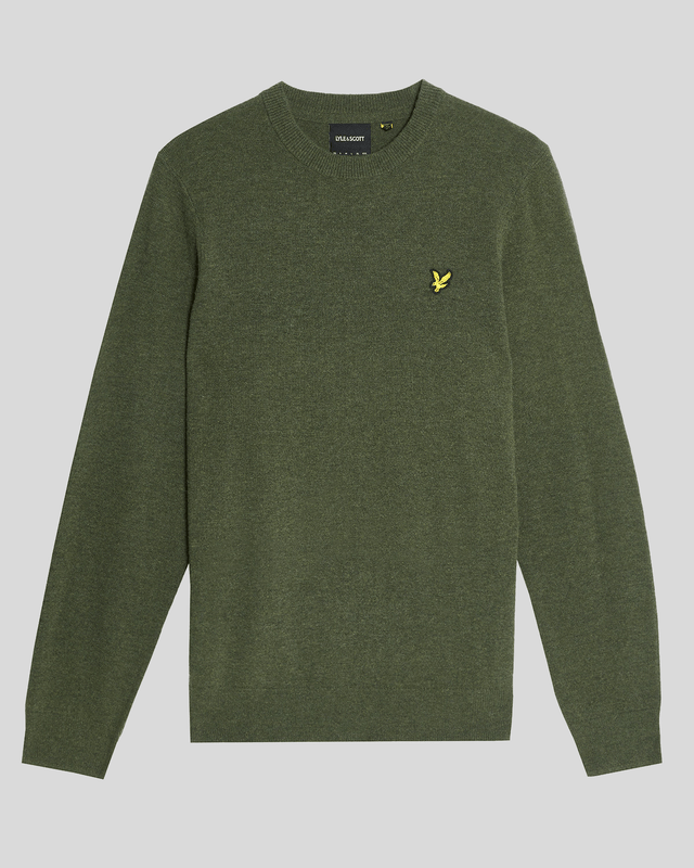 Lyle & Scott Lambswool Blend Crew Neck Jumper, Deep Depths Marl