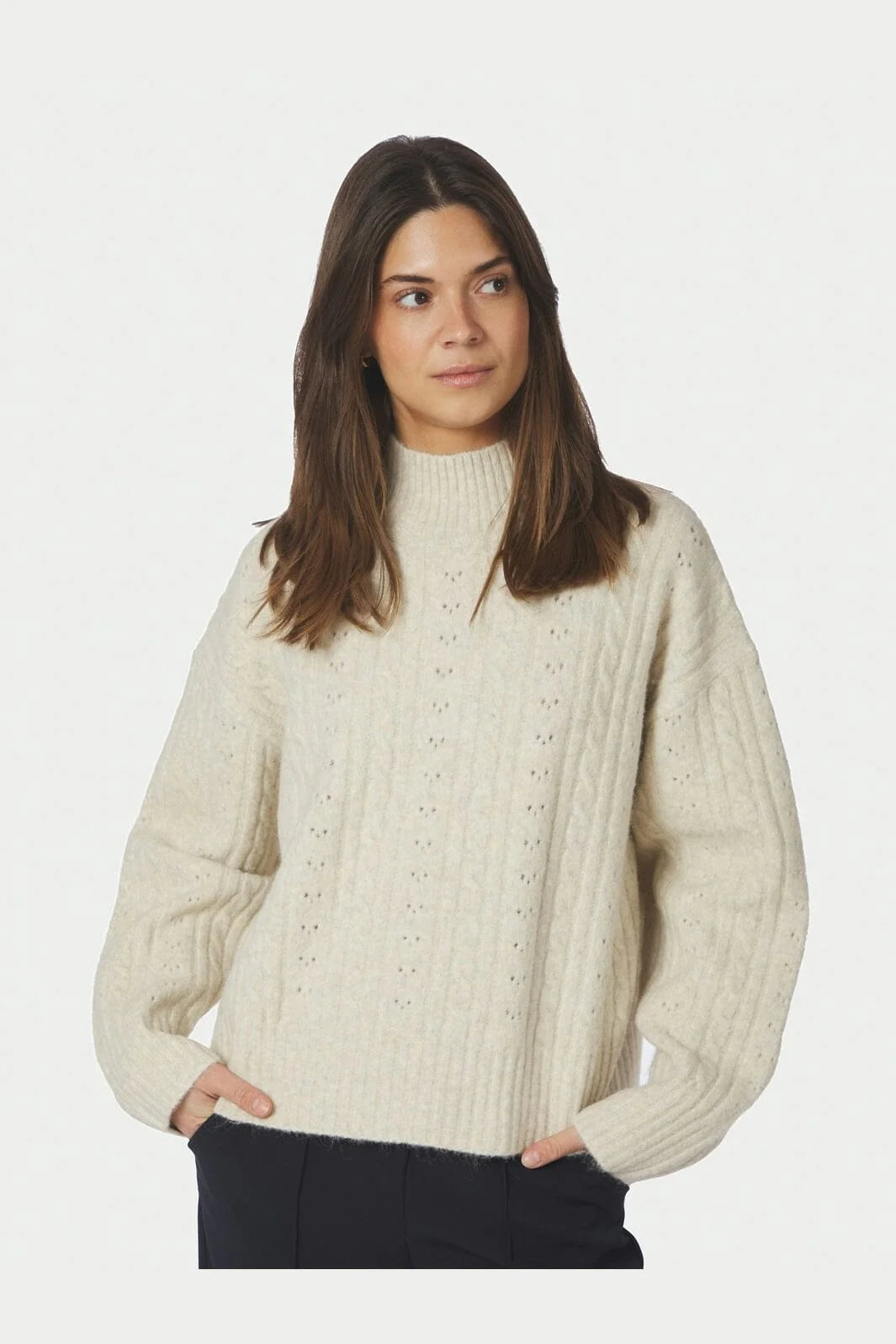 ANDA CABLE KNIT BLOUSE