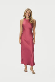 CELINIE HEAVY SATEEN DRESS 430 CHERRY PINK