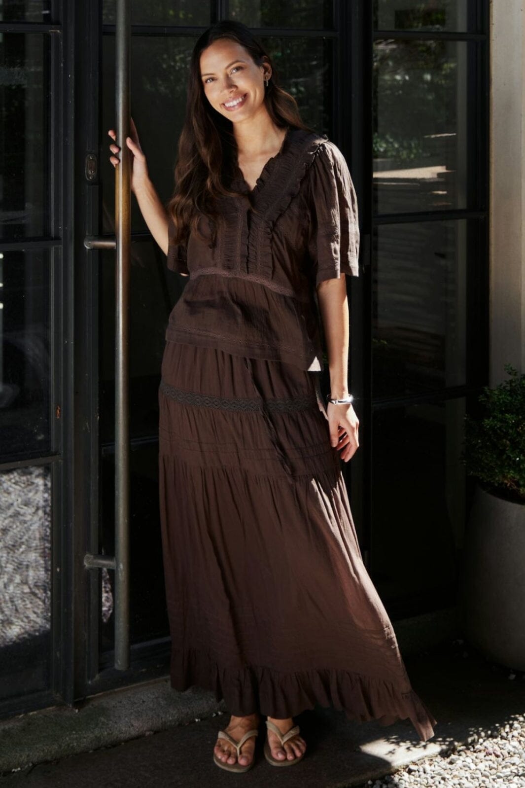 EVIENNE S VOILE TOP 676 DARK BROWN